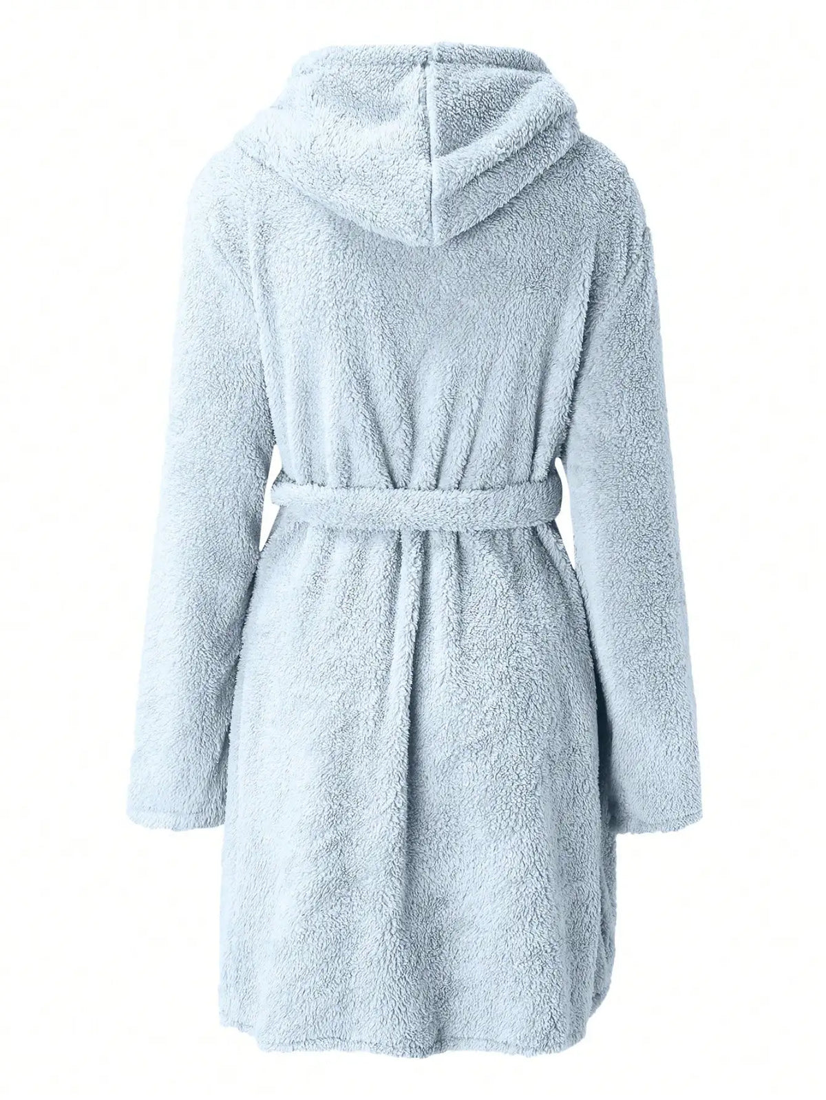Women's Hooded Fleece Robe with Belt
