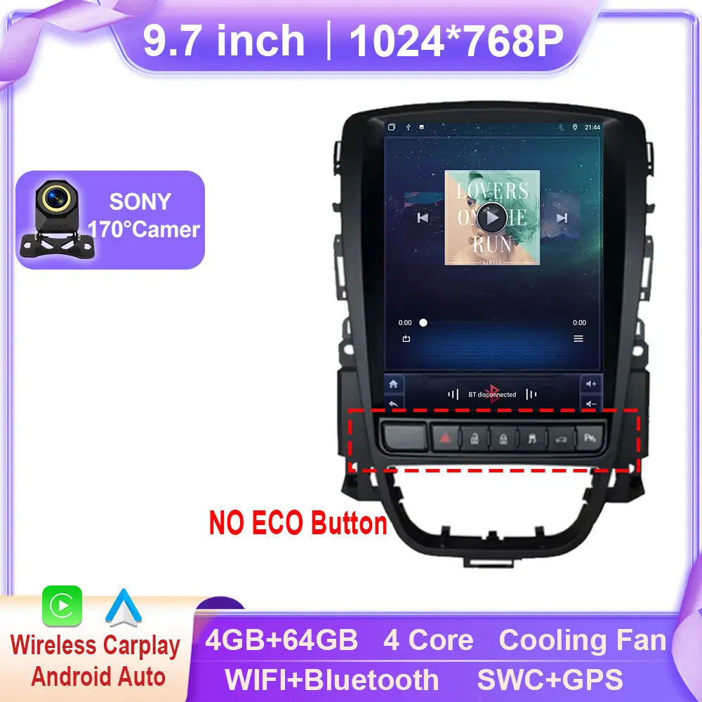 Android Car Stereo for Opel Astra J, Vauxhall, Holden, Cascada (2009–2015) — CarPlay, Android Auto, GPS, WiFi