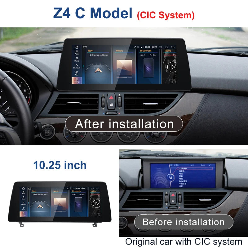 10.25" Car Stereo with Apple CarPlay & Android Auto, Compatible with BMW Z4 E85 E86 E89 (CIC/NBT)