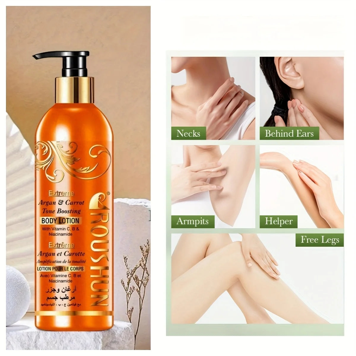 Moroccan Argan+Carrot Body Lotion Argan & Carrot Body Lotion 500ml Large Capacity Body Lotion Cream Hydrating Moisturizing Autum