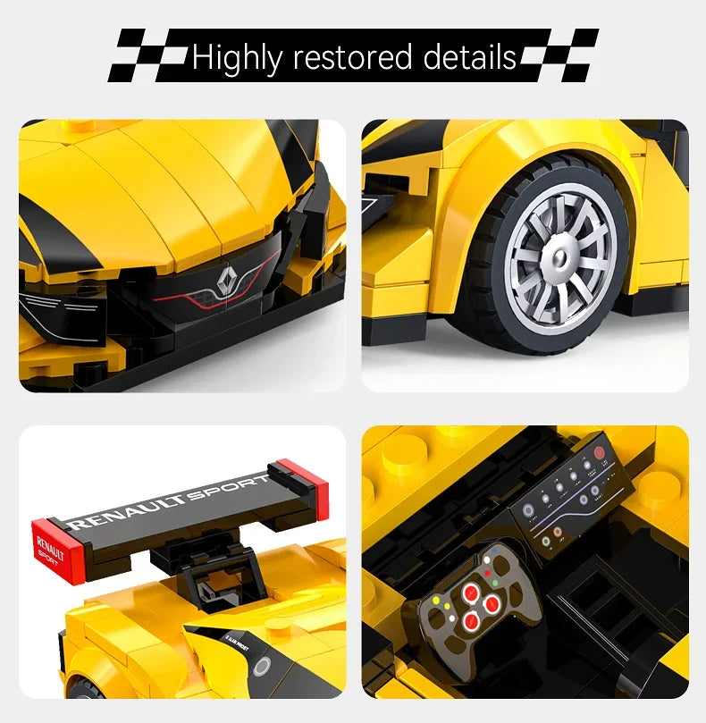 Cada 1:24 Building Block Maxi Turbo Car Set Renault Super Sports Car Retro Car Bricks Birthday Christmas Gift for Adult Boys