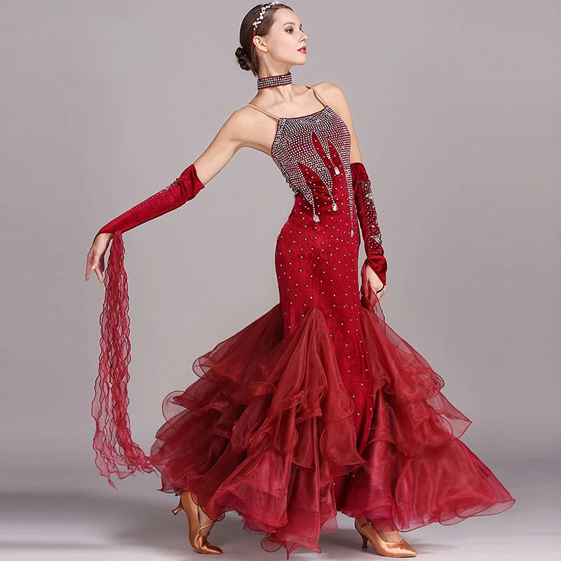 Women's waltz and tango ballroom evening dress