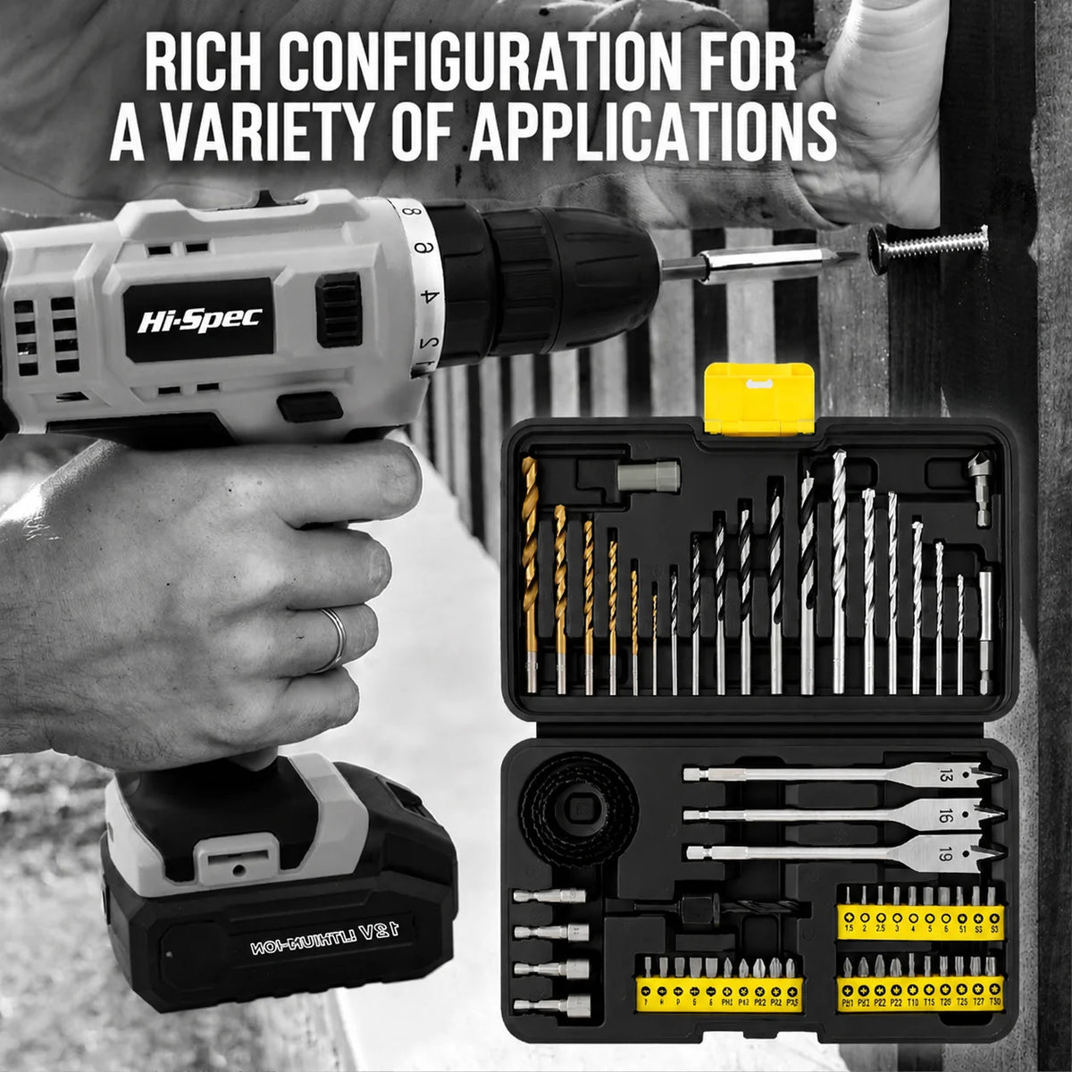 Twist Drill Bit Set for Metal, Wood, Masonry & Concrete