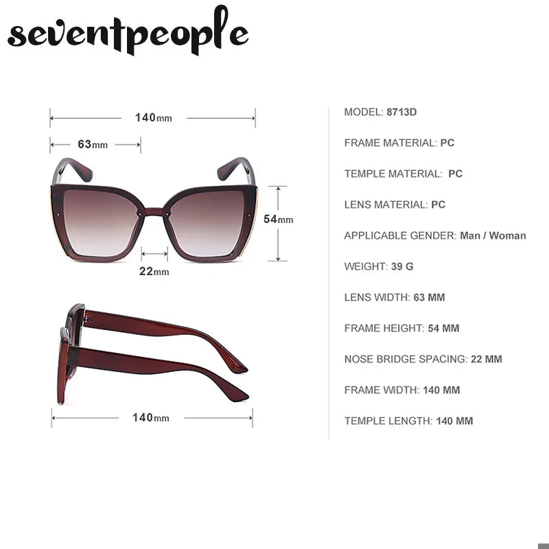 Oversized Cat Eye Sunglasses for Women — Big Frame Retro UV