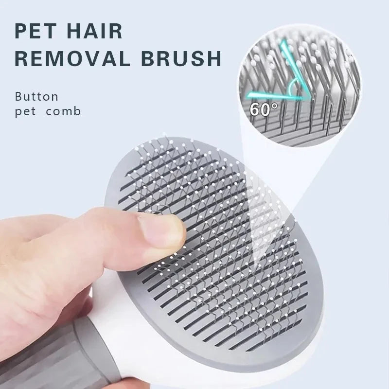 Self-Cleaning Slicker Brush for Dogs and Cats, Pet Hair Remover