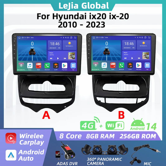 Car Stereo with Apple CarPlay & Android Auto, Compatible with Hyundai ix20 (2010-2023)