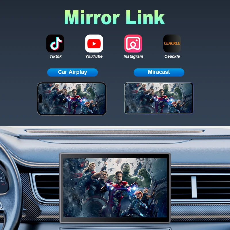 7" Portable Wireless CarPlay & Android Auto Display Screen