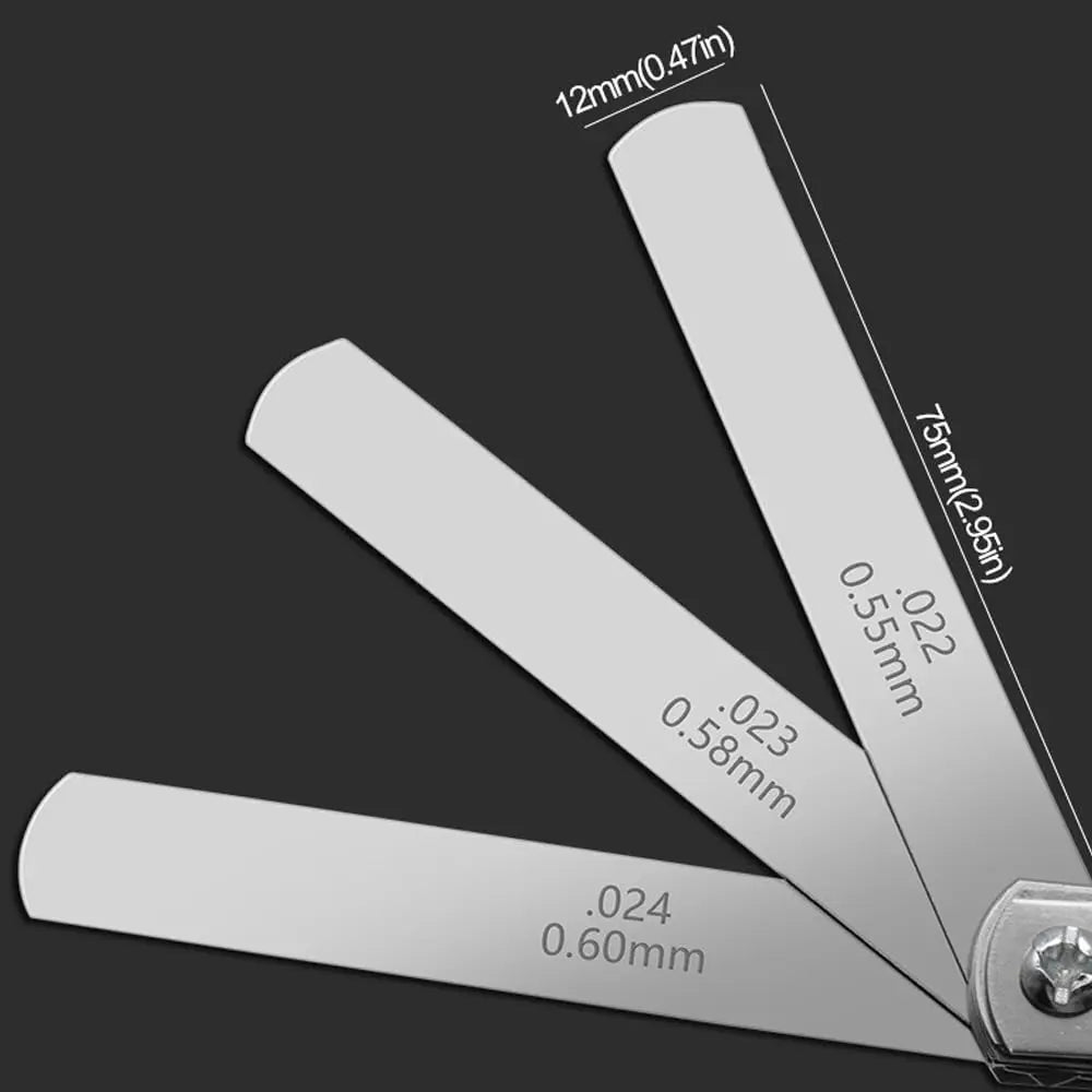 32 Blades Feeler Gauge Set Stainless Steel Dual Marked Metric and Standard SAE Valve Thickness Gauge Gap Measuring Tool