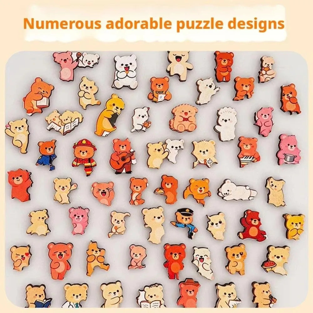 Wooden Animal Jigsaw Puzzle - Dog, Cat & Bear Cartoon Set – photo 5