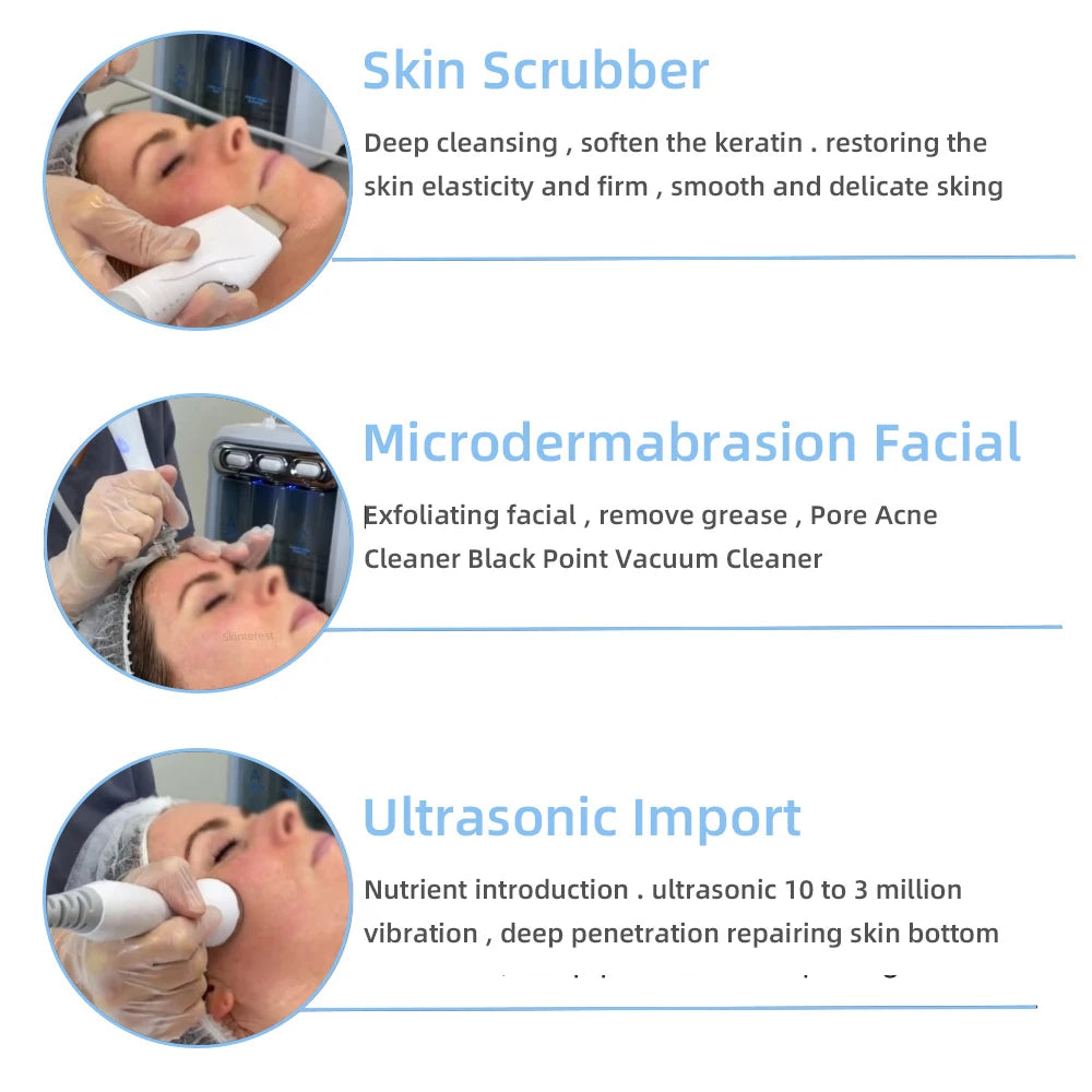 7 in 1 Small Bubble Deep Pore Cleaning Facial Cleansing Machine H2 O2 Hydra Dermabrasion Peel Oxygen Jet Beauty Equipment