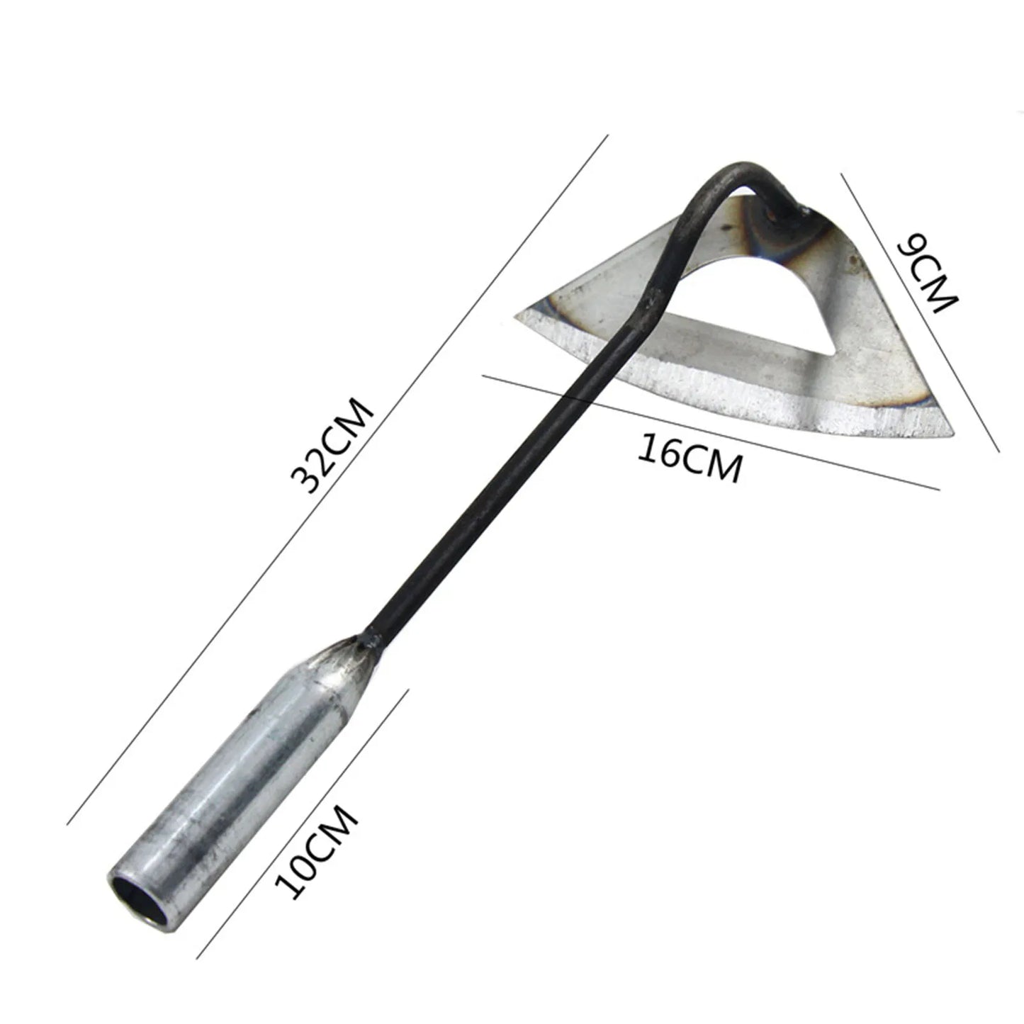 Carbon Steel Garden Hoe & Weeder — Dual-Purpose Hand Weeding Tool