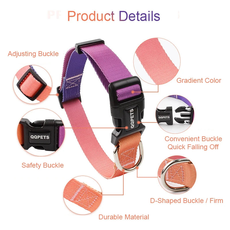 Adjustable Nylon Dog Collar & Leash Set - Quick Release Buckle - photo 4