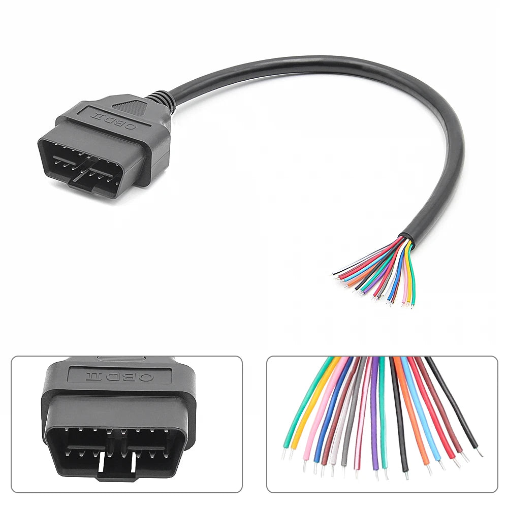 OBD2 30cm Male/Female Plug Connector Auto Scanner Cables OBDII 16Pin Automotive Diagnostic Extension Scanner Adapter