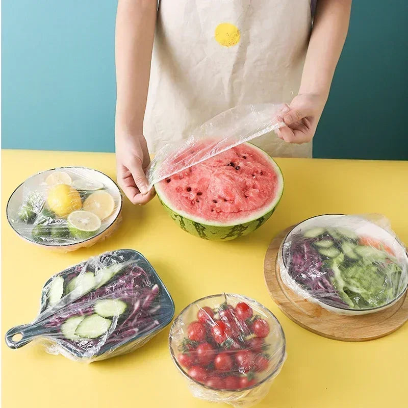 Reusable Disposable Food Cover Plastic Wrap Durable Elastic Food Lids for Bowls Elastic Plate Covers For Kitchen Food Saver Bag