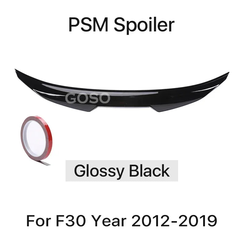 Carbon Fiber Rear Bumper Lip Trunk Wing MP M4 PSM Style Roof Spoiler Kit For BMW 3 Series F30 F31 F35 2026-2026 Gloss Black