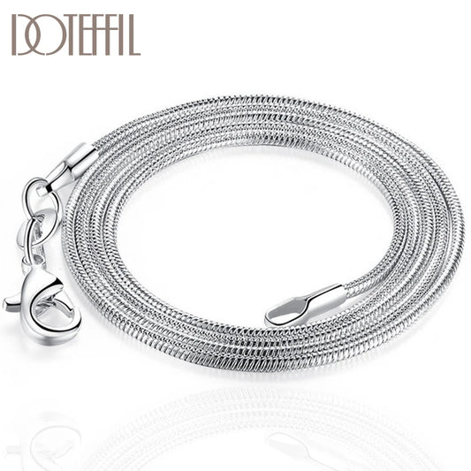 Unisex 1.2mm Silver-Tone Snake Chain Necklace 16-30 Inch - photo 4