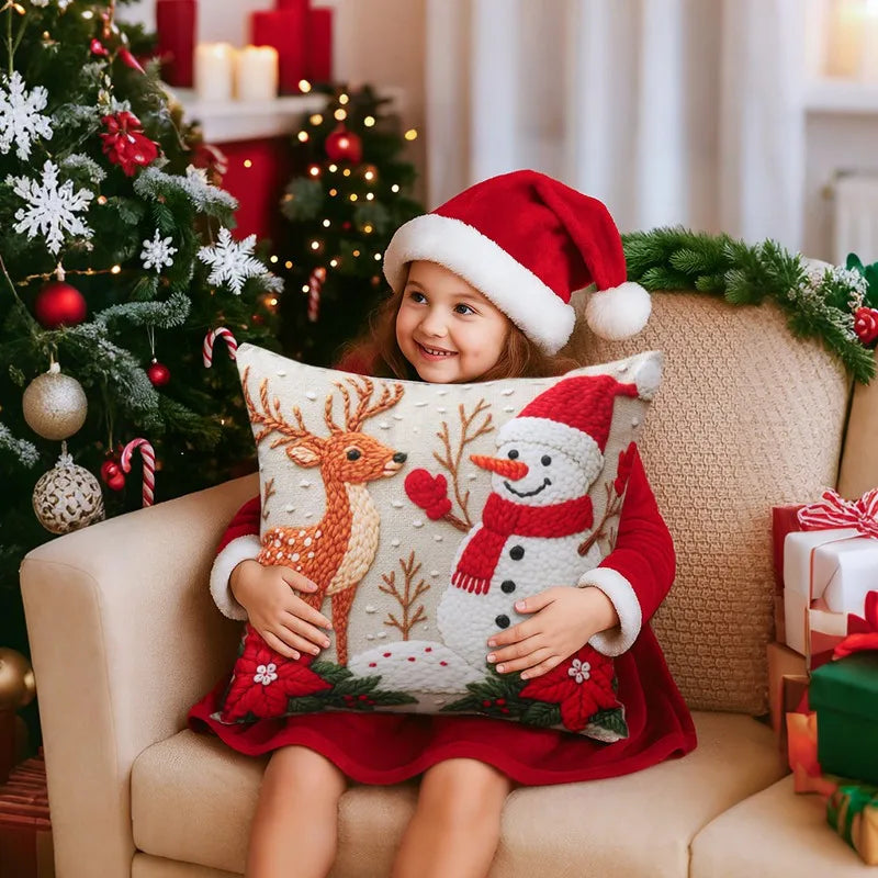 4pcs Merry Christmas Cushion Cover Home Decorations 2026 Christmas Ornament Pillow Case Xmas Navidad Gifts New Year Gifts 2026