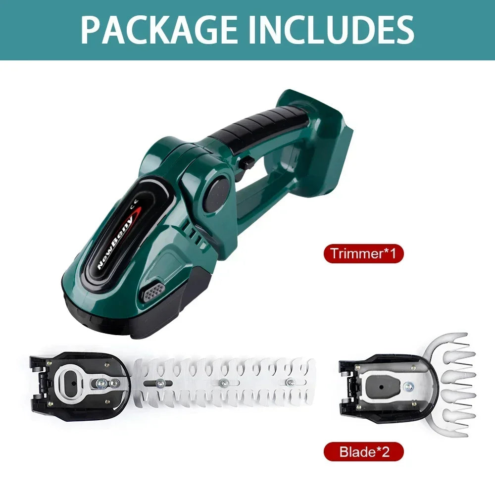 2-in-1 Cordless Hedge Trimmer & Grass Shear — 21V Battery Yard Tool