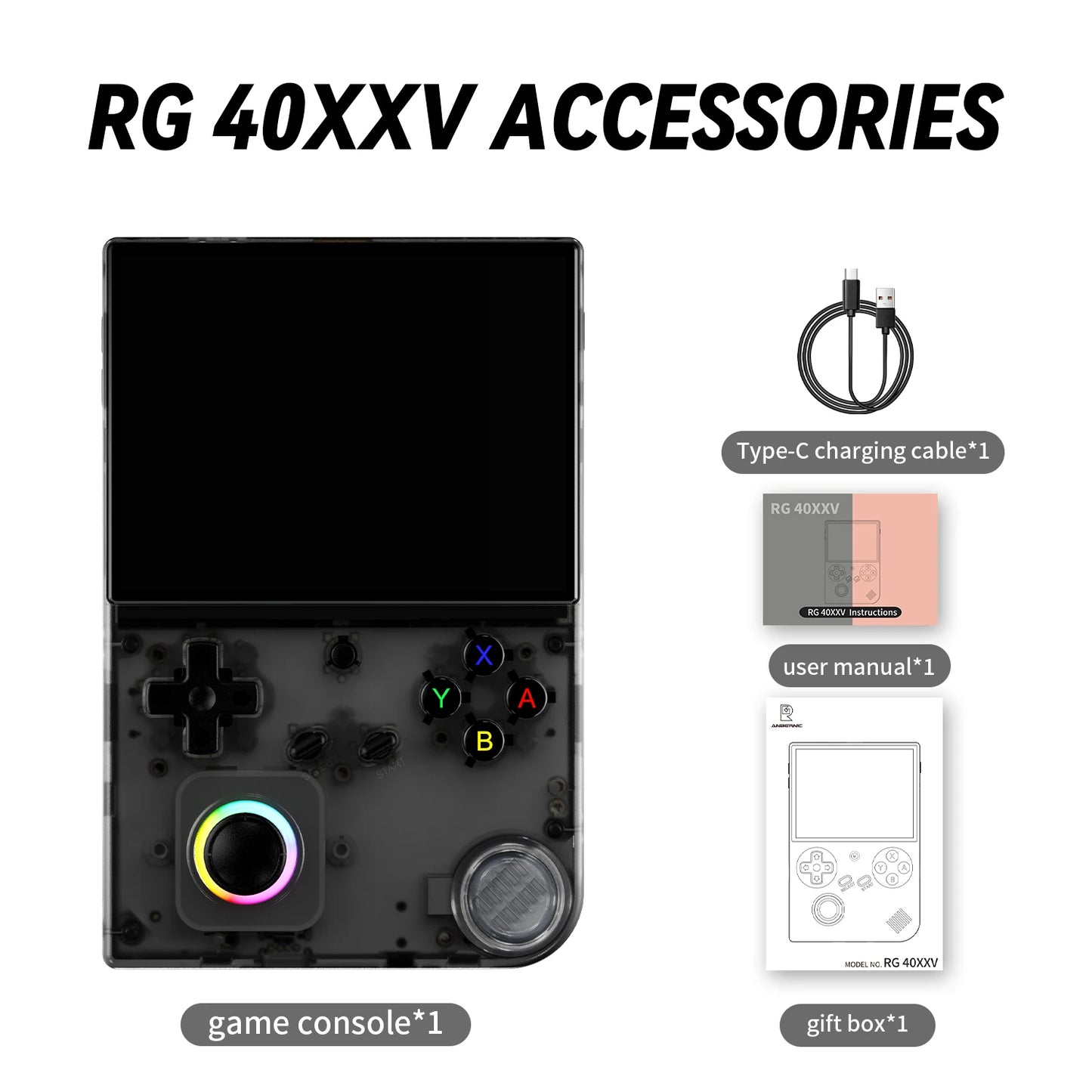 ANBERNIC RG40XX V Retro Handheld Game Console 4'' IPS Screen 64GB Preloaded Games 4753+ Linux System 5G WiFi HDMI Bluetooth 4.2 RGB Lighting Portable Gaming