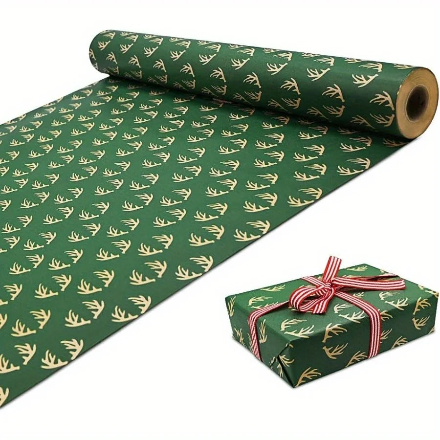 1 Roll Extra Wide Christmas Gift Wrapping Paper - Holiday Presents- for Christmas Decorations,  Party Supplies, Festive Design