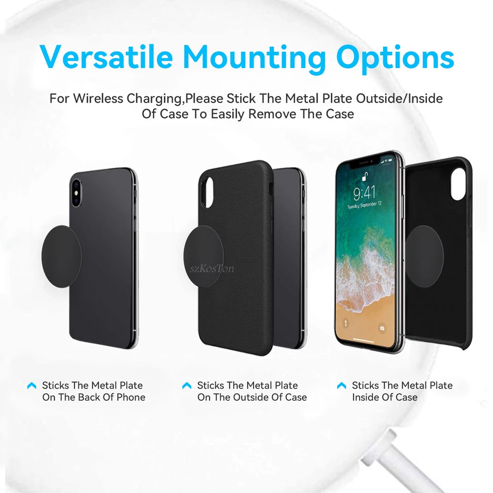 Metal Plate For Car Phone Holder Magnetic Universal Iron Sheet Disk Sticker Mount Mobile Phone Magnet Stand For IPhone
