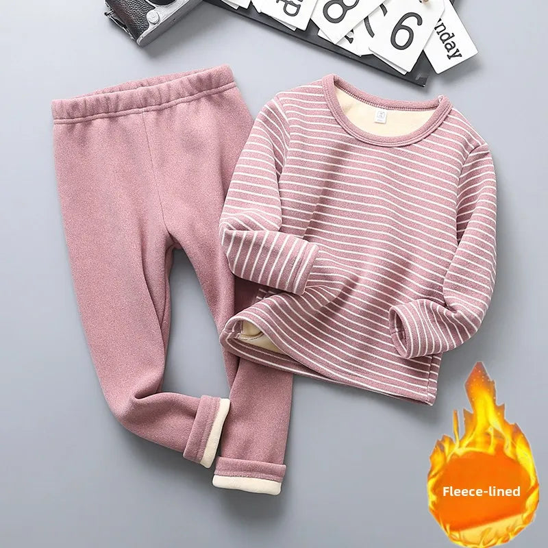Kids Fleece-Lined Thermal Set - Warm Two-Piece Winter Pajamas - photo 3