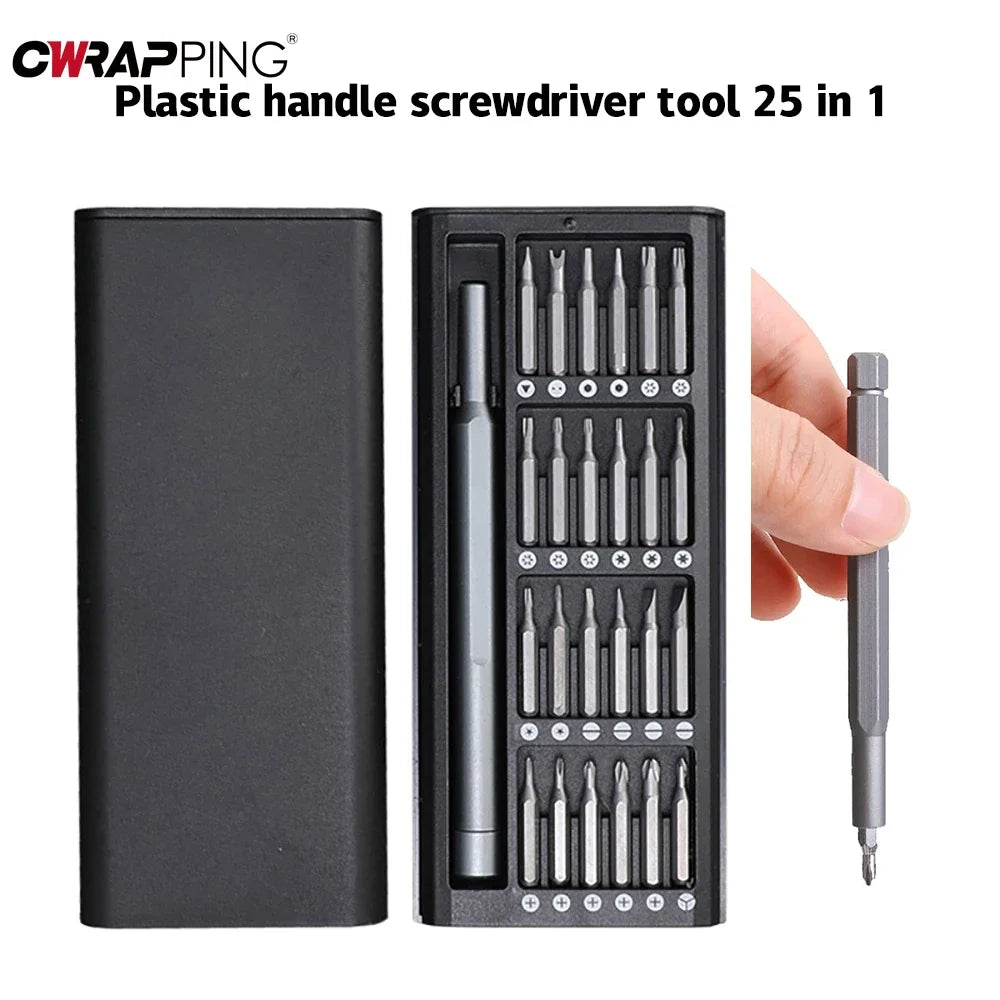 25 in 1 Precision Screwdriver Set Screw Driver Se Hexagonal Flat Head Magnetic Screwdriver Head for Car Computer Phone Home Use