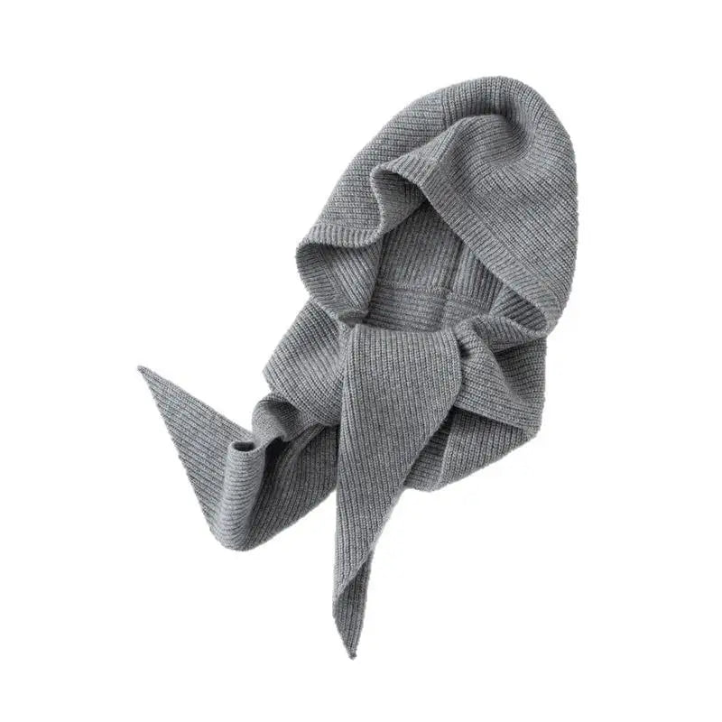 Winter Hats for Women Knitted Polyester Hooded Scarf Hat for Women Balaclava Knit Skull Cap Beanie Hat