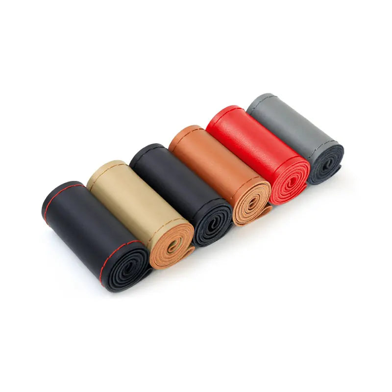 38cm DIY Microfiber Leather Steering Wheel Cover Kit