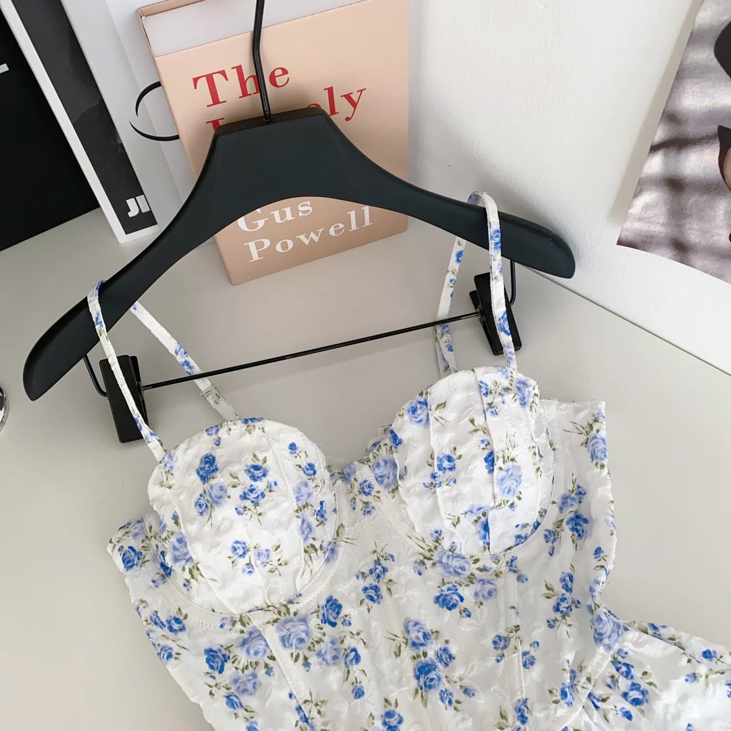 Sexy Slim  Corset ruffle print Chic Korean Camis Tank Top Basic Fashion Off Shoulder Summer Women Clothing