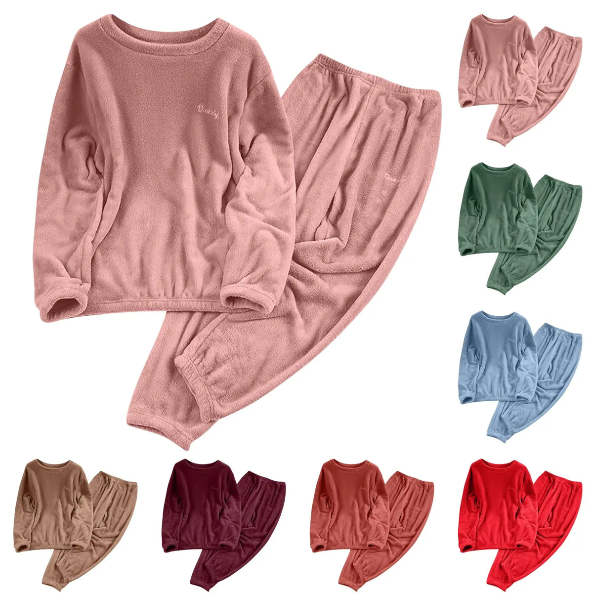 Women's Coral Fleece Pajama Set - Loose Two-Piece Loungewear - photo 3