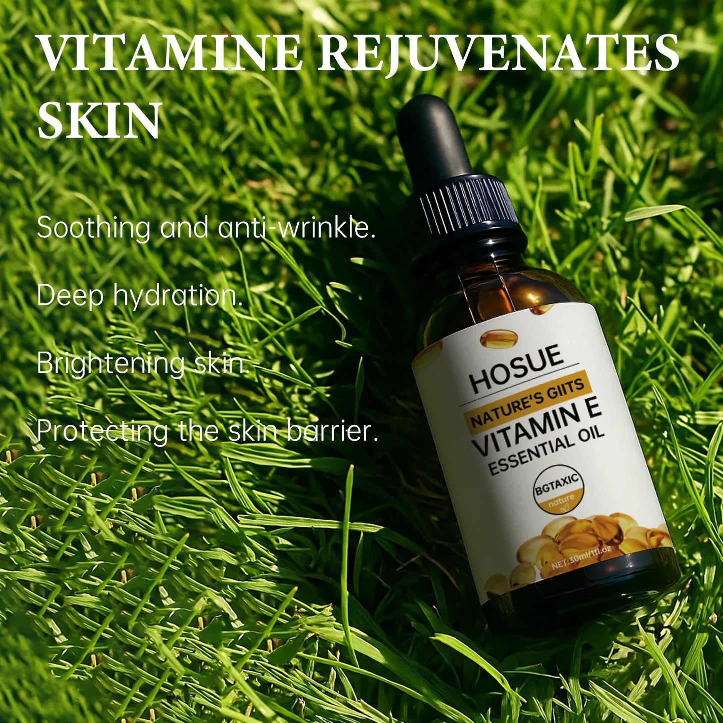 Vitamin E Essence Oil 30ml,Moisturizes Skincare And Soothing Barrier,Refreshing And Non-greasy,Fast-absorbing Essential Oil