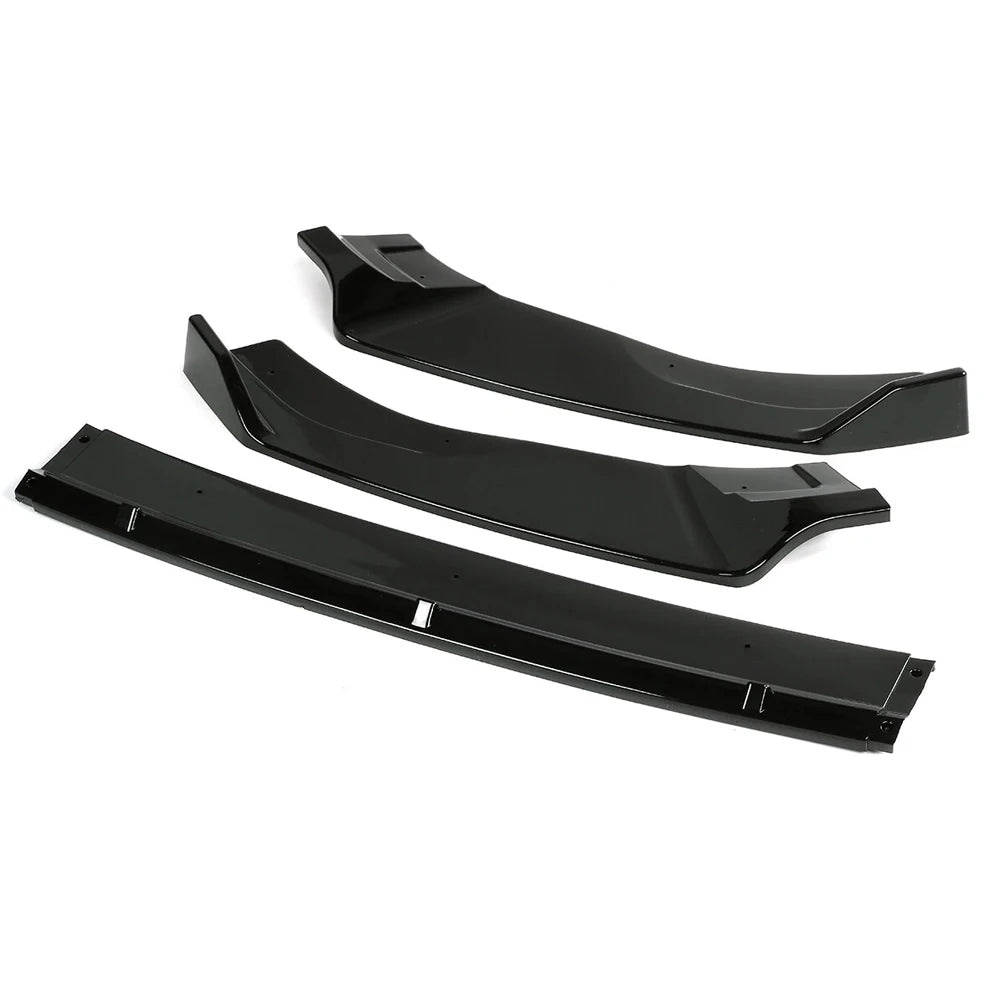 1 Set Car Front Bumper Three-Section Lip Splitter Spoiler Durable Gloss Black For Golf MK7 MK7.5 GTI R GTD ALL Models 2026-2026