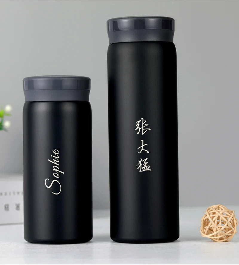 200/300ML 316 Stainless Steel Pocket Mini Thermos Custom LOGO Black Hot Water Bottle Vacuum Flask For Ice Coffee Travel Cup