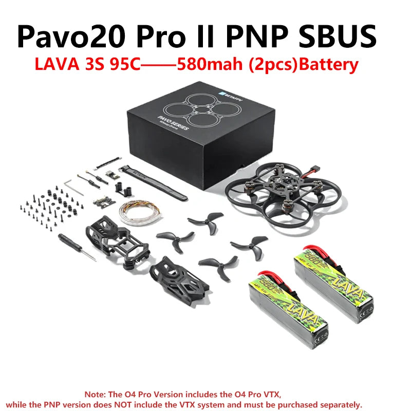 BETAFPV NEW Pavo20 Pro II Brushless Whoop Quadcopter Drone For 3S 550mAh 75C Battery ND Filter For O4 Pro Camera