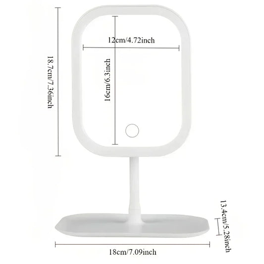Foldable LED Makeup Mirror with Stand - Touch Control, Rechargeable - photo 4