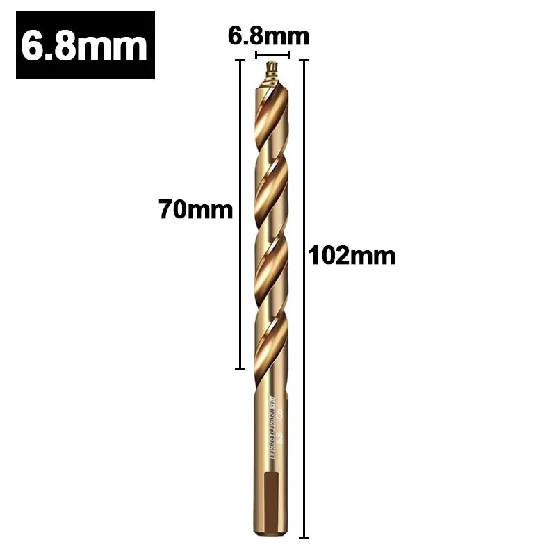 M35 Step Twist Drill, Cobalt Content Straight Shank Drill (3-13mm), For Iron, Stainless Steel, Steel Drilling
