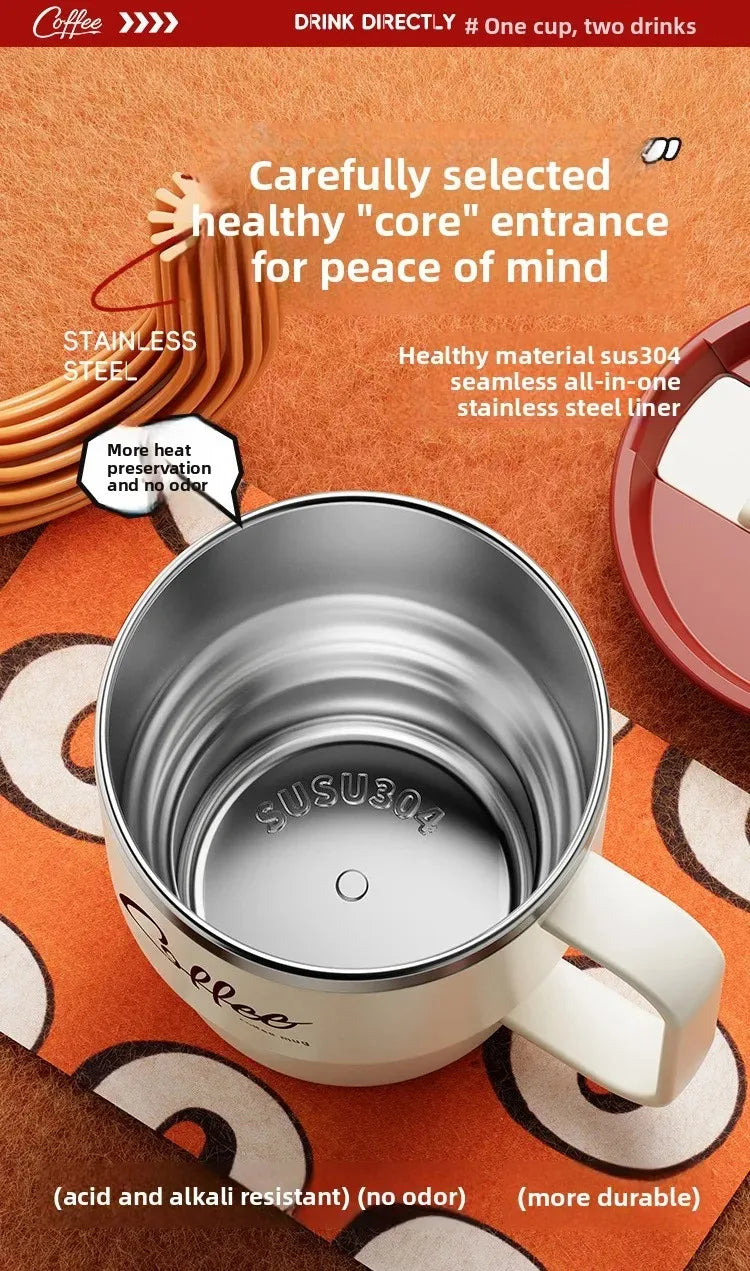 400ML Double Layer Coffee Mug 304 Stainless Steel Sealed Drinking Cup For Cold And Hot Water Insulated Milk Coffee Cup Drinkware