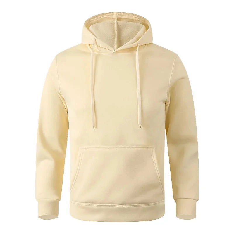 Unisex Minimalist Fleece Hoodie - Casual Black and White Pullover - photo 3
