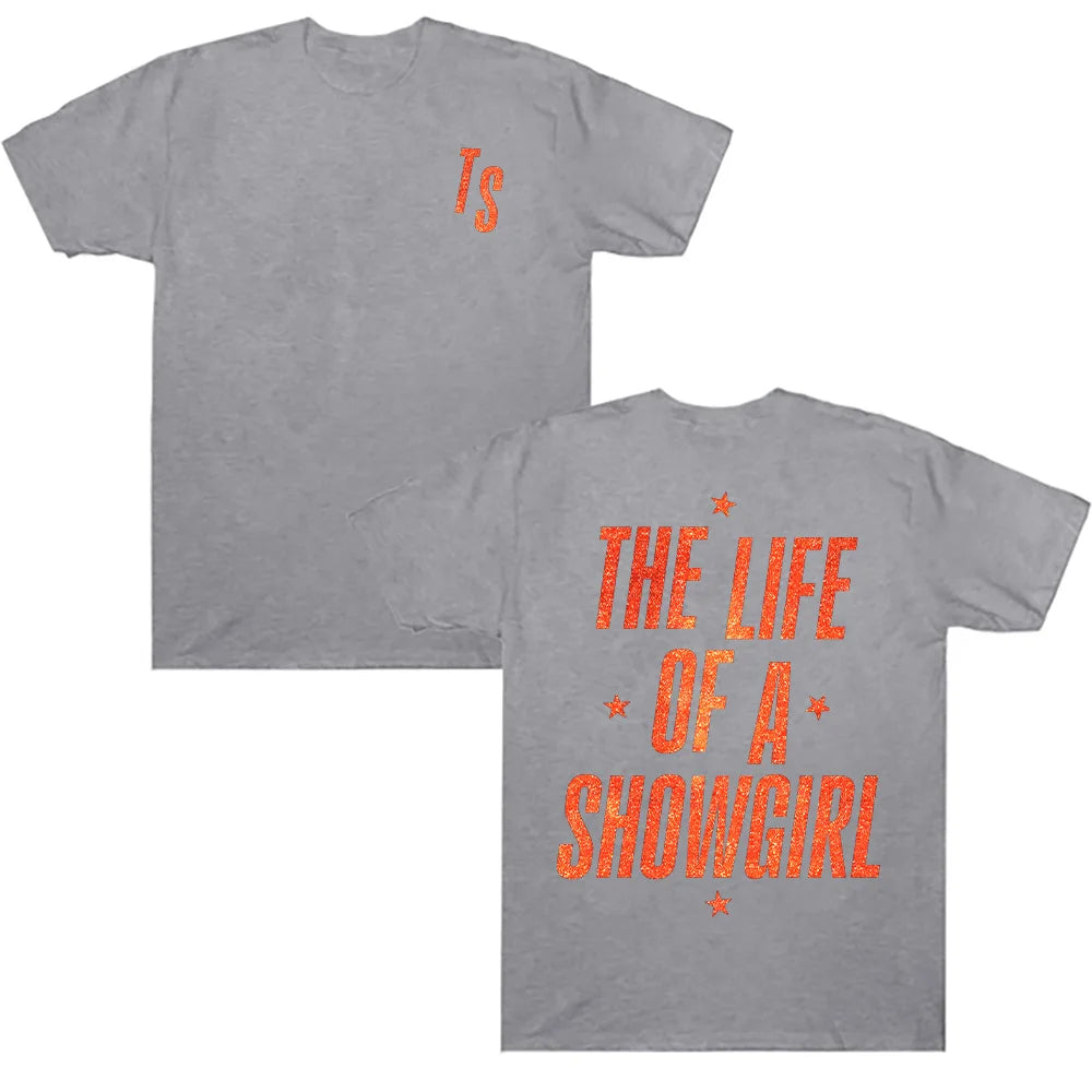 Comfort Cotton Vintage The Life of A Showgirl T-shirts New Album 2025 Tees TS Gift for Fan Clothing Summer Fashion Men Women Top