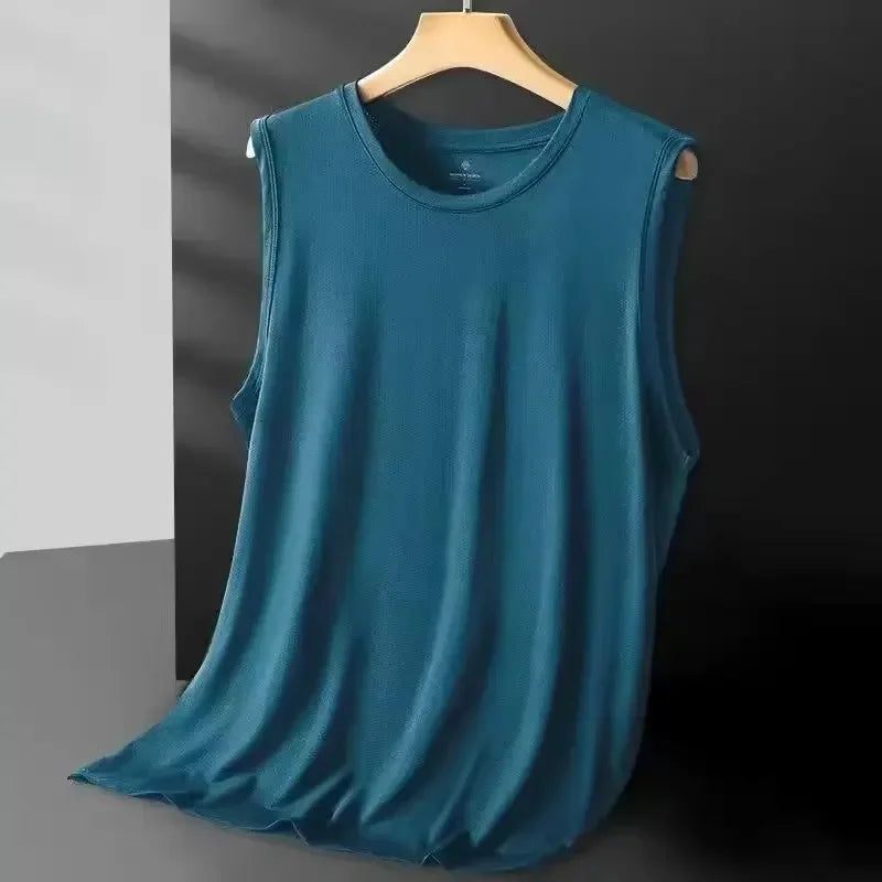 Men's Ice Silk Mesh Vest — Lightweight Sleeveless Sports Tank