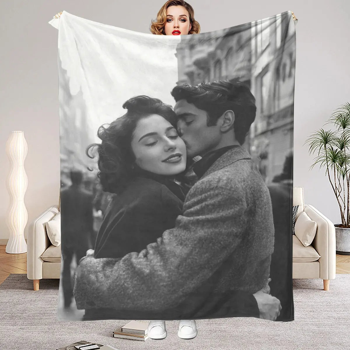 Custom Photo Flannel Blanket, Personalized Gift for Men and Women