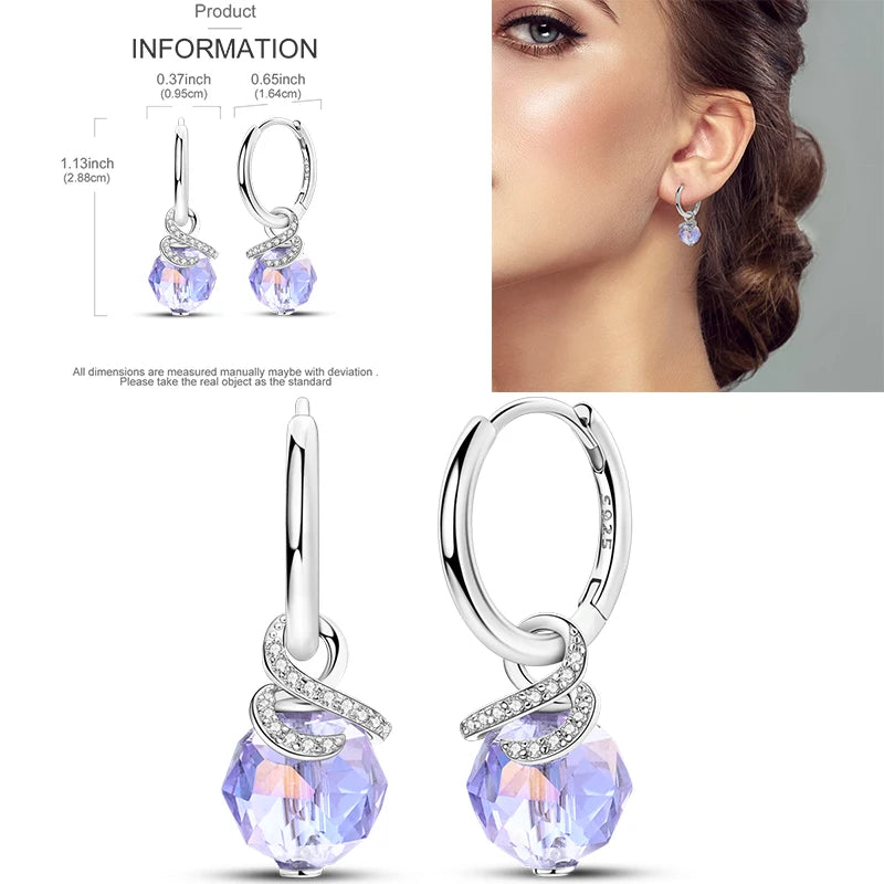 Sparkling Gold Woman Hoop Earrings 925 Sterling Silver Butterfly Colored Zirconium Earrings for Women Jewelry Anniversary Gift