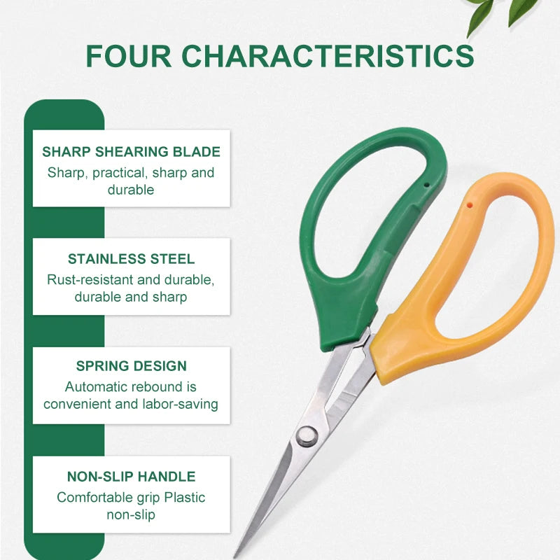 Garden Pruning Shears – Curved-Blade Fruit & Flower Clippers with Soft Ergonomic Handles