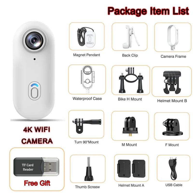 Mini 4K WiFi Action Camera — Magnetic POV Body Cam