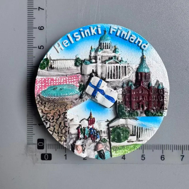 Finland Tourist Souvenir Fridge Magnets Helsinki Bengtskar Turku Cathedral Suomi Lapland Aurora Moose Finnish Reindeer HomeDecor