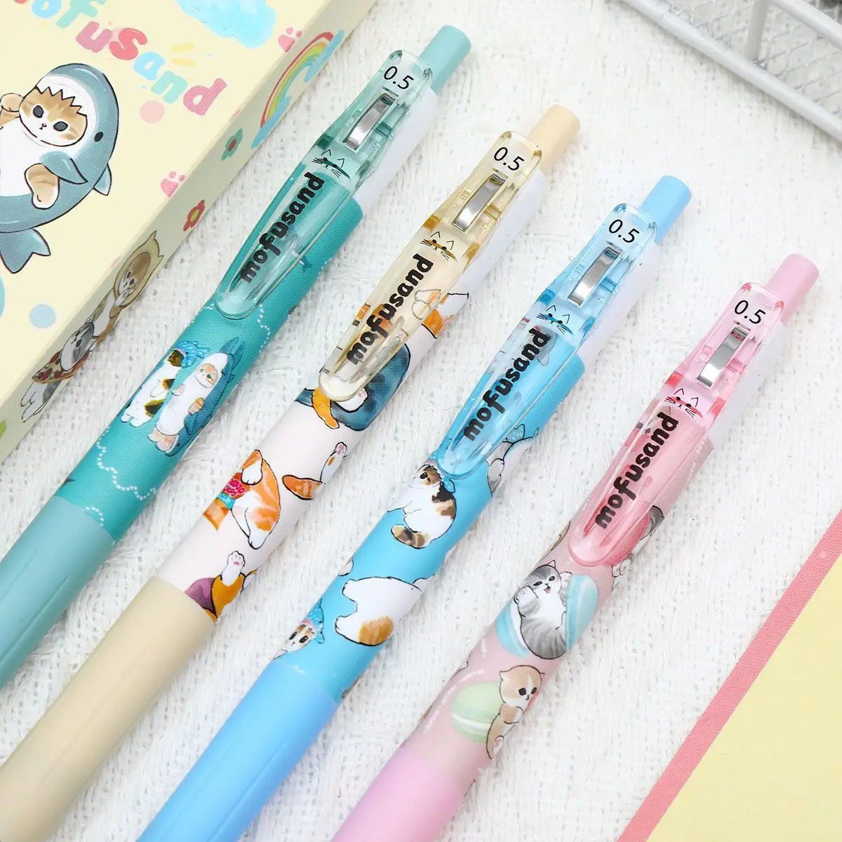 4Pcs Shark Gel Pen 0.5mm Smooth Writing Cute Cartoon Retractable Gel Pens Kawaii Stationery School Office Supplies
