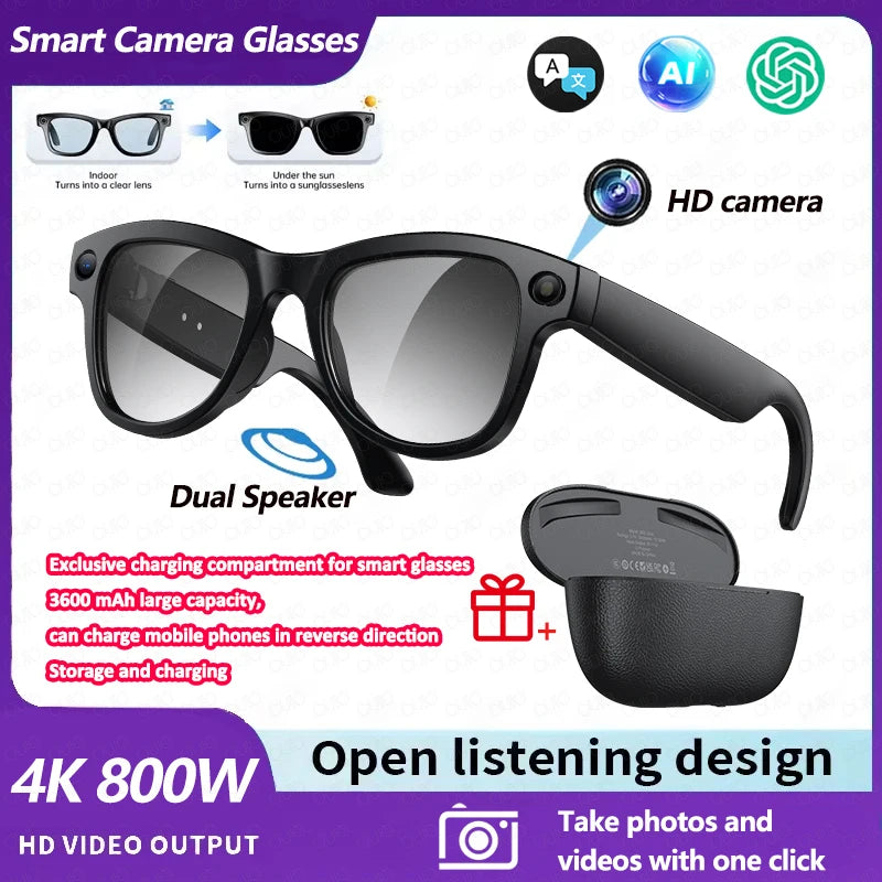 AI Smart Glasses — 4K Camera, 32GB & Language Translation