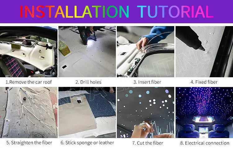 16w Twinkle LED Car Starry Sky Light Roof Star Night Lights Interior Starry Sky Ceiling Auto Interior Stars Fiber Optic Lamp