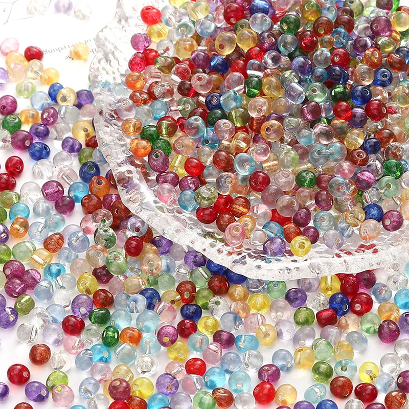 110pcs 4mm Silver Lined Seed Beads Water Drop Shape Czech Glass Beads For DIY Jewelry Making Crafts Charms Bracelets Accessories